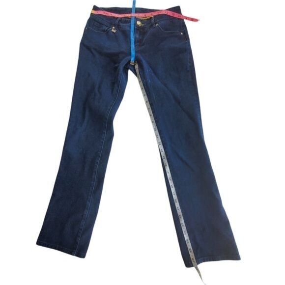 A/X ARMANI EXCHANGE Womens Jeans Size 2S Straight Distressed Low Rise Dark Wash - Picture 12 of 13